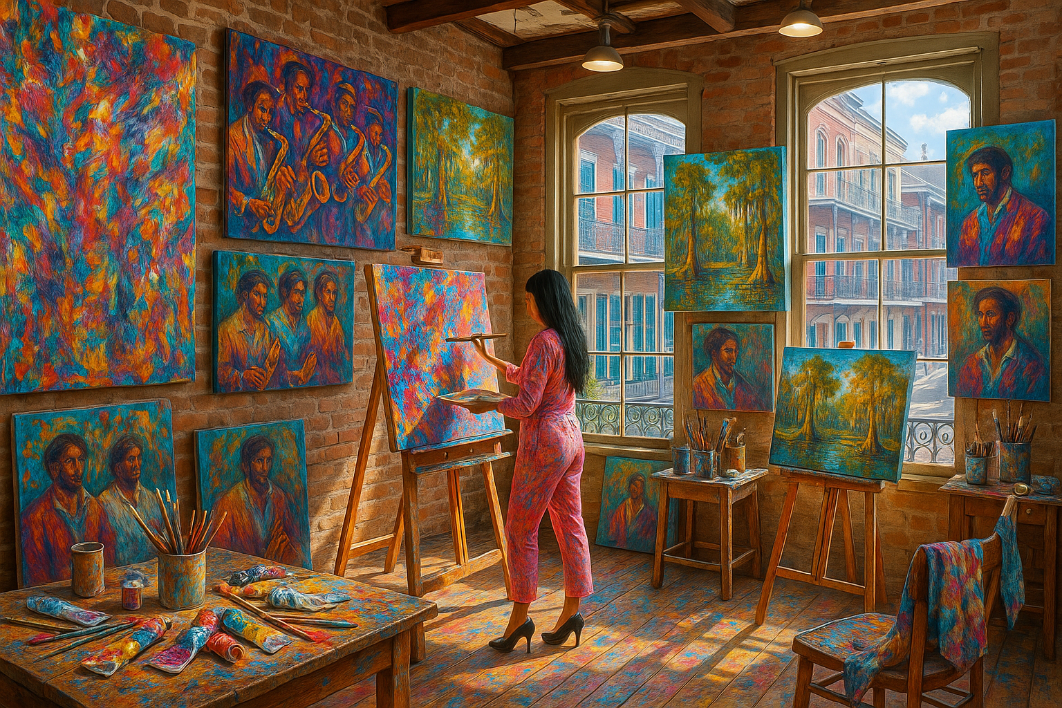 Make the paintings more colorful 